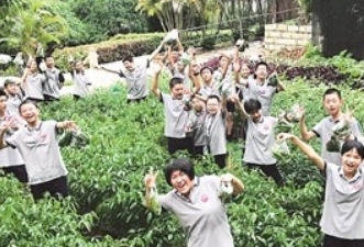 中考在即 初一学生采摘辣椒、茄子为学长学姐加油