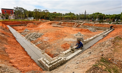 宝盖镇郑厝村正加快建设球场 预计一个多月后完工